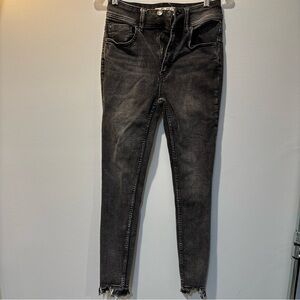 Free People Jeans Women’s 27 Slim Bootcut Faded Black Denim Hight Waist